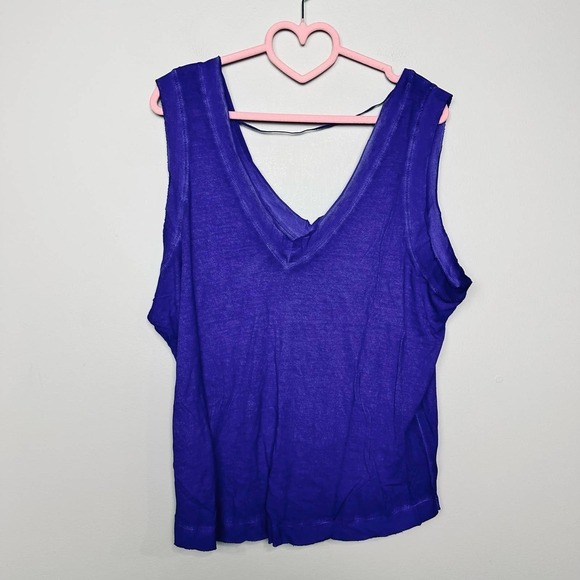 Free People Movement NWOT Henry V-Neck Sleeveless Tank Top Purple Medium - Picture 4 of 8